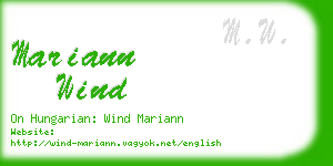 mariann wind business card